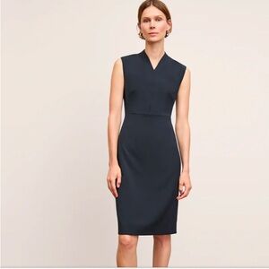 🔥 MM Lafleur navy The Aditi sleeveless sheath dress sz8